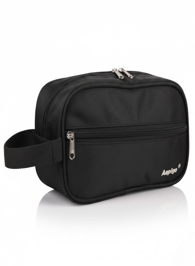 Aepigo Aepig Polyester Multipurpose Toiletry Bag for Men Hanging Dopp Kit Water Resistant Shaving Bag Small Toiletry Bag for Traveling, Black - Image 1